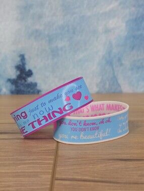 One Direction Song Lyric Reversible Rubber Bracelets